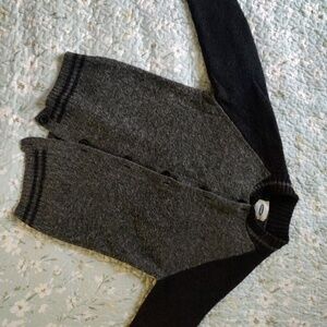 Wool-Blend Cardigan Sweater - Two Tones